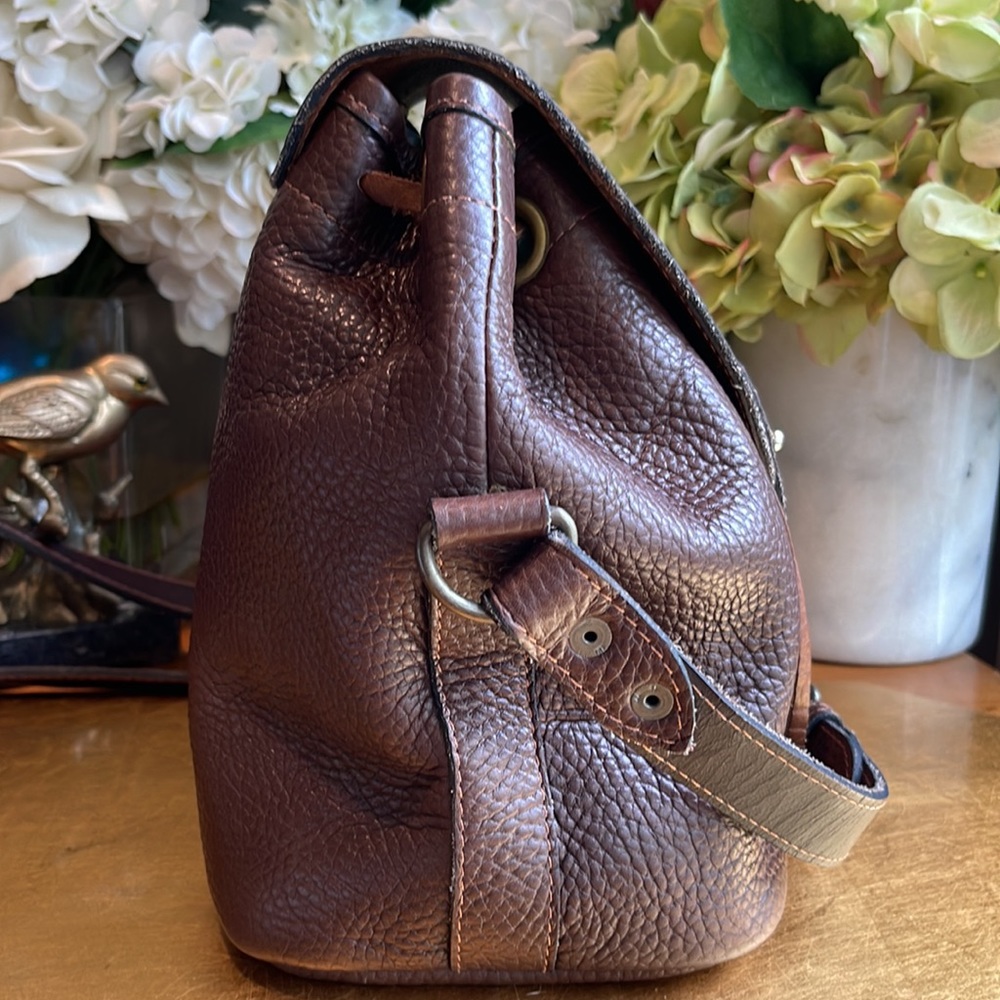 Groundcover Brown Leather Drawstring Crossbody | … - image 5